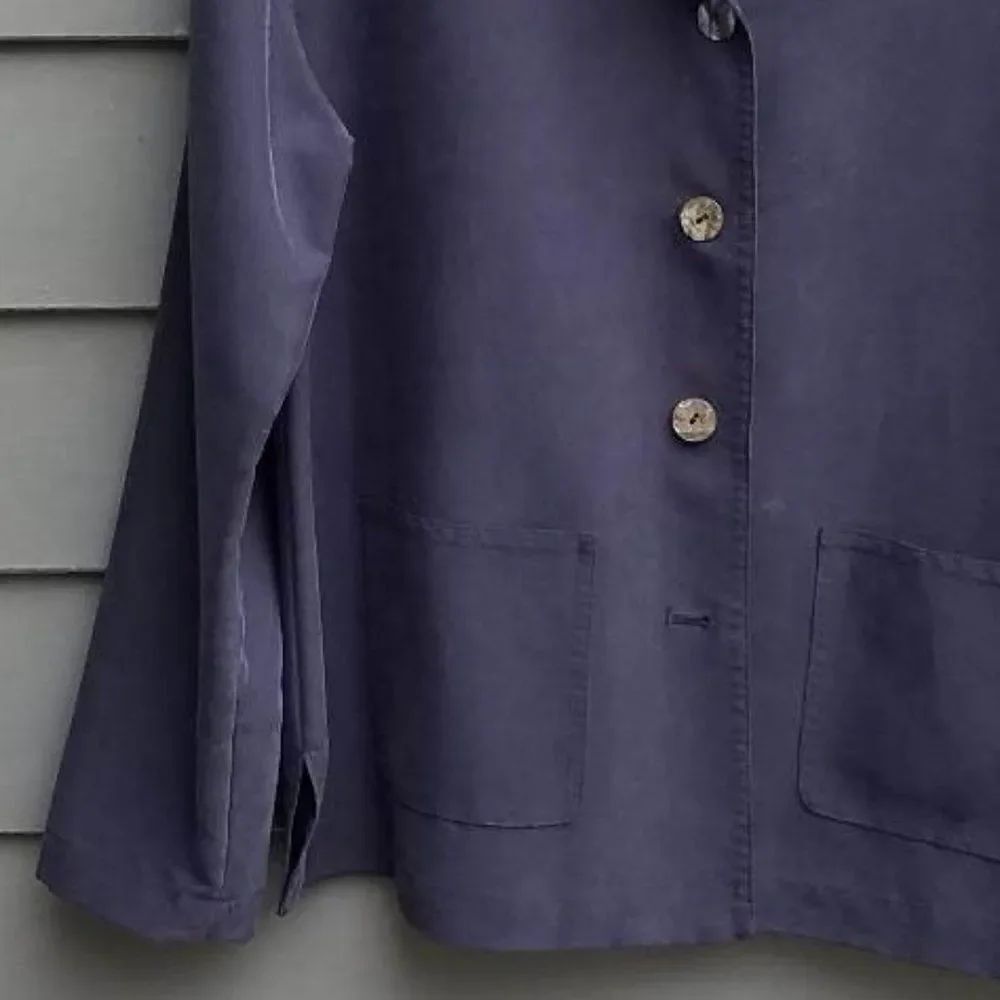 Talbots Navy 3 Button Blazer Size Medium - Picture 7 of 8